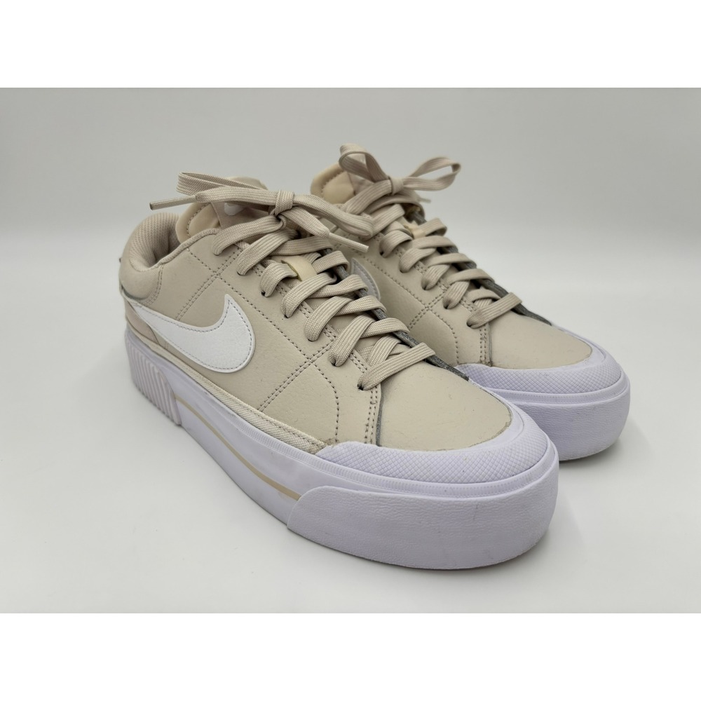 Nike Court Legacy Lift Hemp White Platform Sneakers DM7590-111 Womens 9